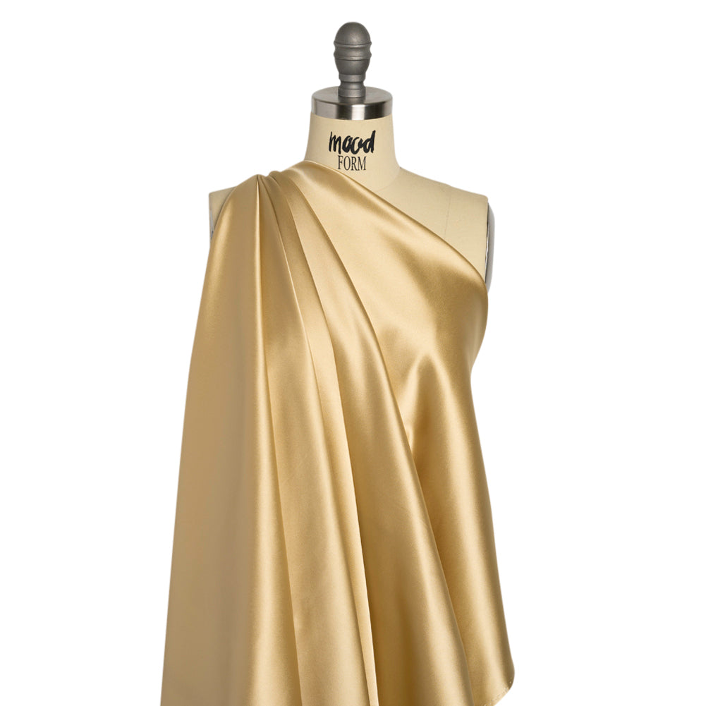 Stretch Satin Made in Italy - Croissant with Beige Backing - Premium Collection Stretch Satin Made in Italy - Croissant with Beige Backing - Premium Collection