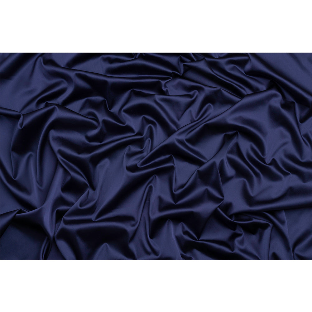 Stretch Satin Made in Italy - Navy with Black Backing - Premium Collection Stretch Satin Made in Italy - Navy with Black Backing - Premium Collection