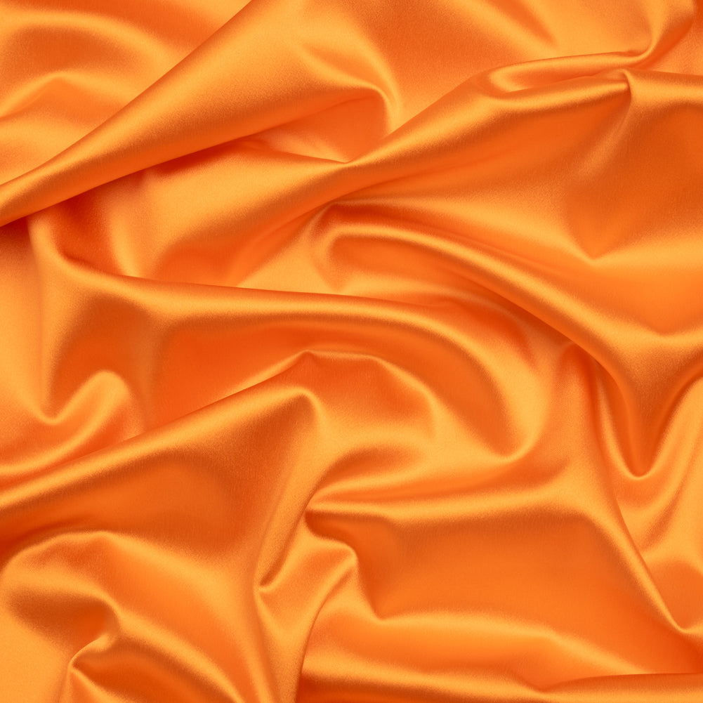 Stretch Satin Made in Italy - Orange with Peach Backing - Premium Collection Stretch Satin Made in Italy - Orange with Peach Backing - Premium Collection