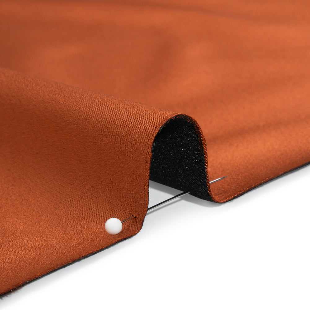 Stretch Satin Made in Italy - Sienna with Black Backing - Premium Collection Stretch Satin Made in Italy - Sienna with Black Backing - Premium Collection