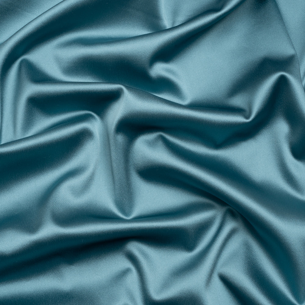 Stretch Satin Made in Italy - Country Blue with White Backing - Premium Collection Stretch Satin Made in Italy - Country Blue with White Backing - Premium Collection