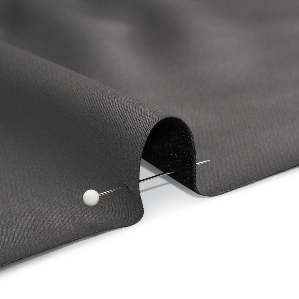Stretch Satin Made in Italy - Gray with Black Backing - Premium Collection Stretch Satin Made in Italy - Gray with Black Backing - Premium Collection