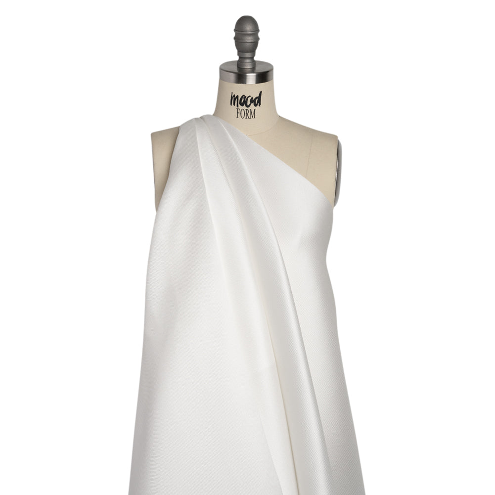 Piqué de mikado de poliéster y seda, fabricado en Italia - Aliso blanco - Colección Premium Piqué de mikado de poliéster y seda, fabricado en Italia - Aliso blanco - Colección Premium