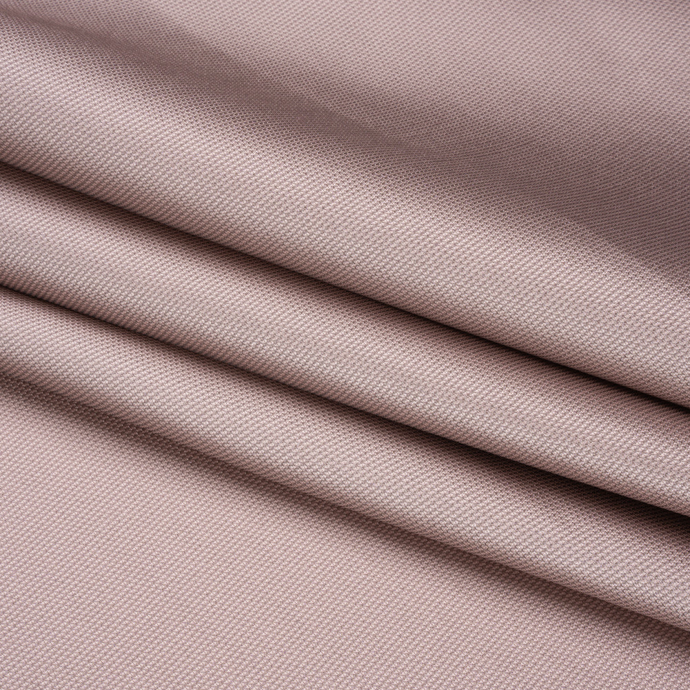 Polyester and Silk Mikado Pique Made in Italy - Deauville Mauve - Premium Collection - Folded Polyester and Silk Mikado Pique Made in Italy - Deauville Mauve - Premium Collection - Folded