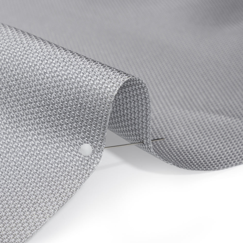 Polyester and Silk Mikado Pique Made in Italy - Gray Dawn - Premium Collection Polyester and Silk Mikado Pique Made in Italy - Gray Dawn - Premium Collection