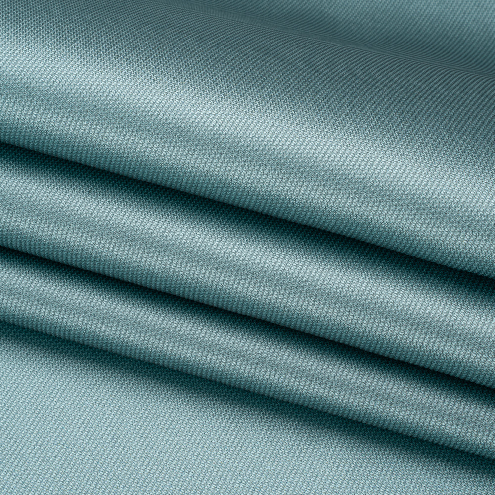 Polyester and Silk Mikado Pique Made in Italy - Cameo Blue - Premium Collection Polyester and Silk Mikado Pique Made in Italy - Cameo Blue - Premium Collection