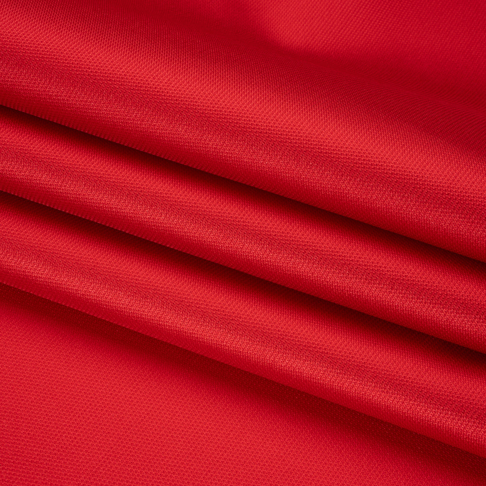 Polyester and Silk Mikado Pique Made in Italy - True Red - Premium Collection Polyester and Silk Mikado Pique Made in Italy - True Red - Premium Collection