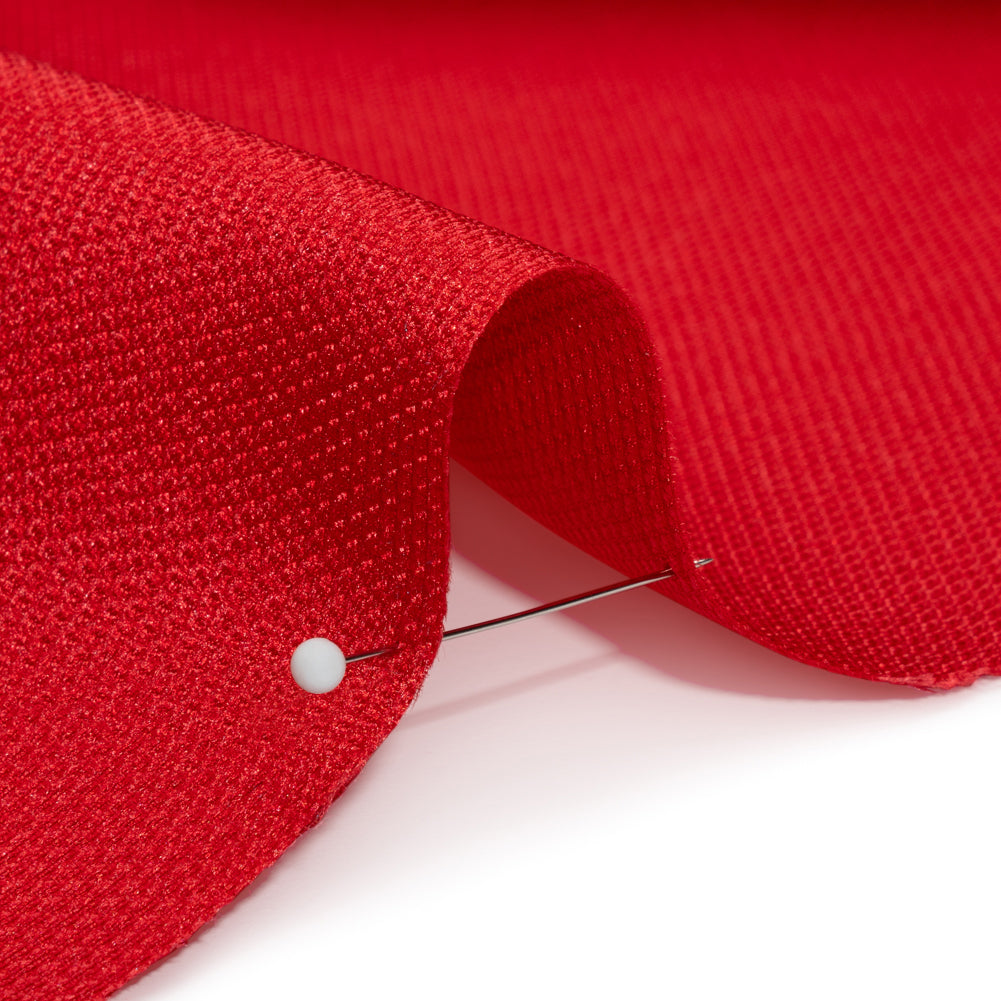 Polyester and Silk Mikado Pique Made in Italy - True Red - Premium Collection Polyester and Silk Mikado Pique Made in Italy - True Red - Premium Collection