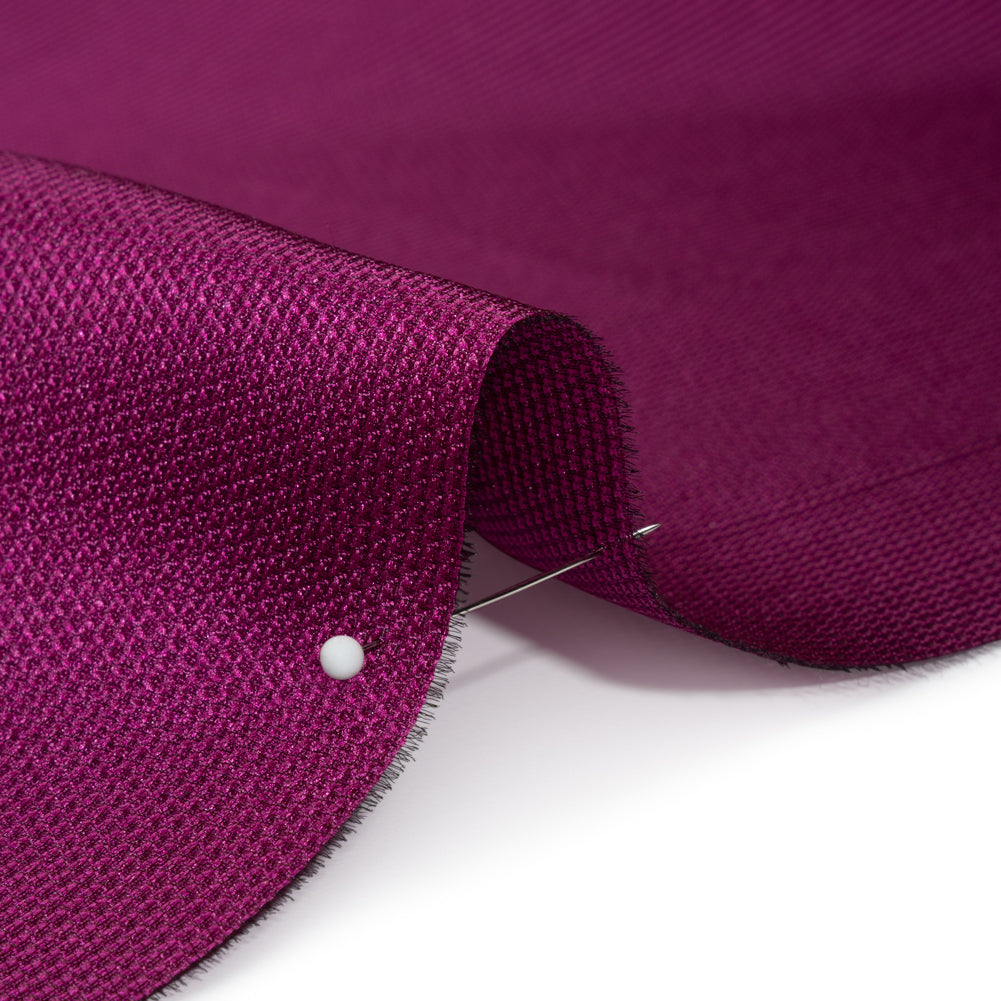 Polyester and Silk Mikado Pique Made in Italy - Purple Wine - Premium Collection Polyester and Silk Mikado Pique Made in Italy - Purple Wine - Premium Collection