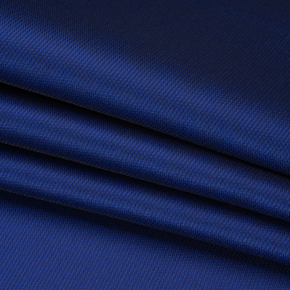 Polyester and Silk Mikado Pique Made in Italy - Electric Blue - Premium Collection