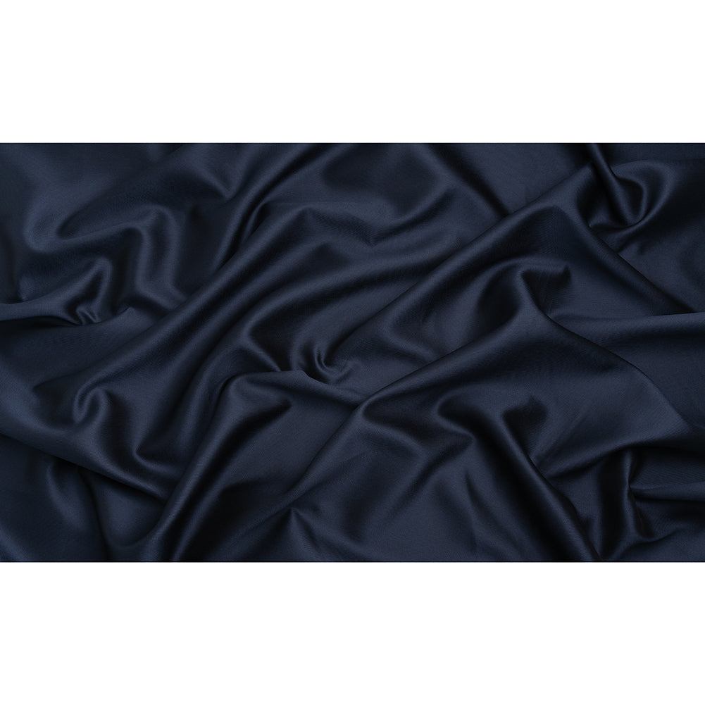 Polyester and Silk Mikado Pique Made in Italy - Navy - Premium Collection Polyester and Silk Mikado Pique Made in Italy - Navy - Premium Collection