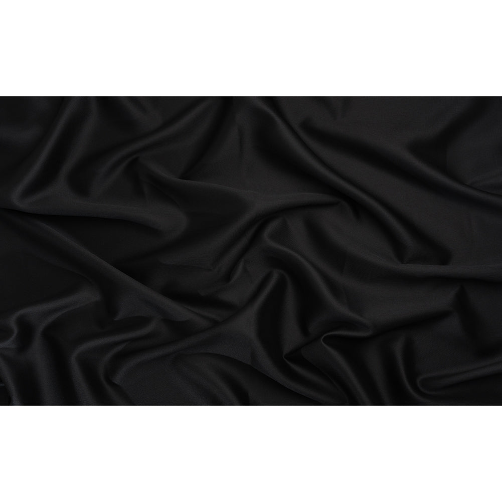 Polyester and Silk Mikado Pique Made in Italy - Black - Premium Collection