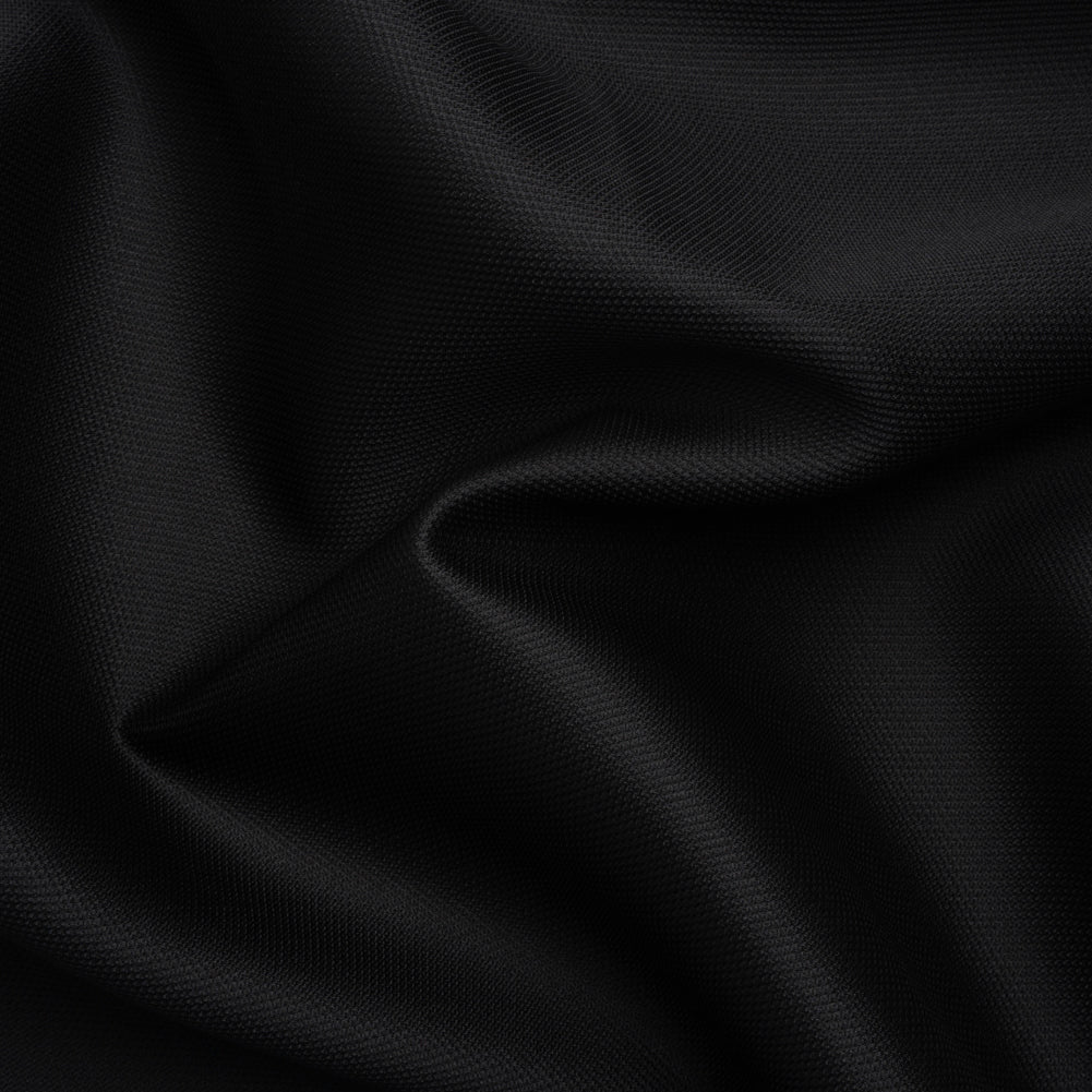 Polyester and Silk Mikado Pique Made in Italy - Black - Premium Collection