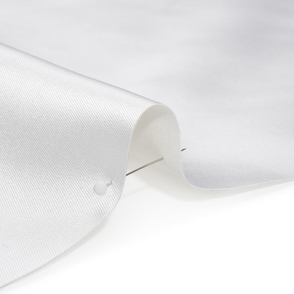 Silk Wool Twill - Bright White - Premium Collection Detail Silk Wool Twill - Bright White - Premium Collection Detail