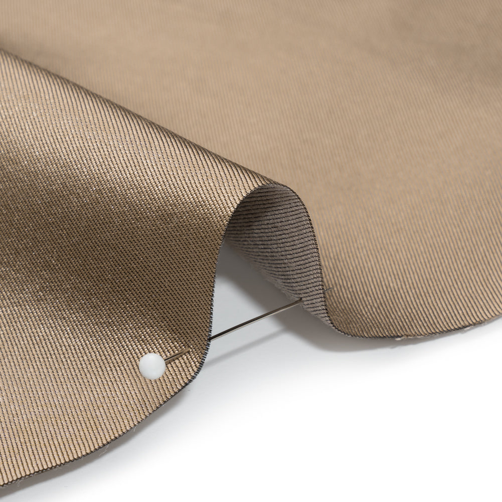 Silk Wool Twill - Taupe Cobblestone - Premium Collection Detail Silk Wool Twill - Taupe Cobblestone - Premium Collection Detail