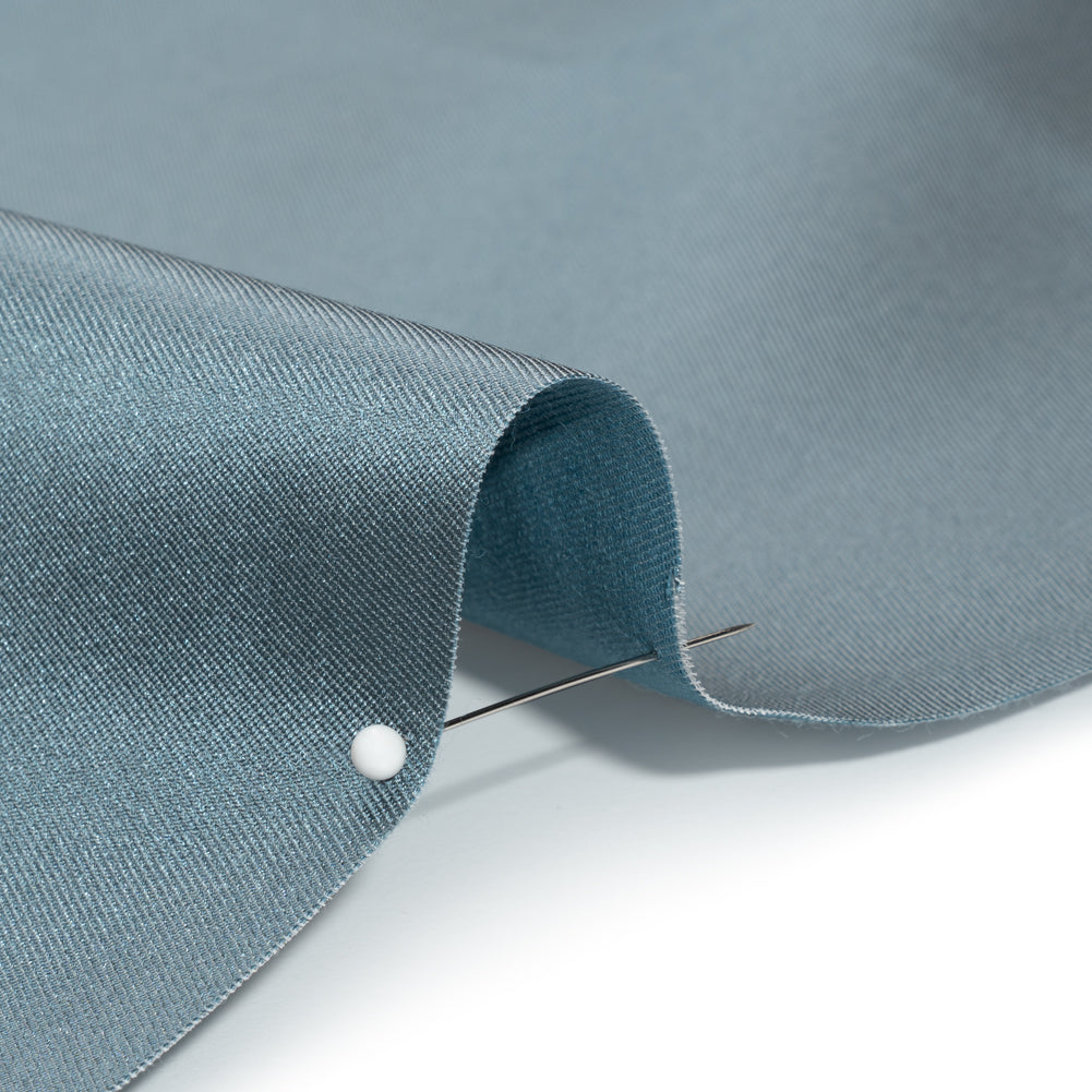 Silk Wool Twill - Blue Shadow - Premium Collection Detail Silk Wool Twill - Blue Shadow - Premium Collection Detail