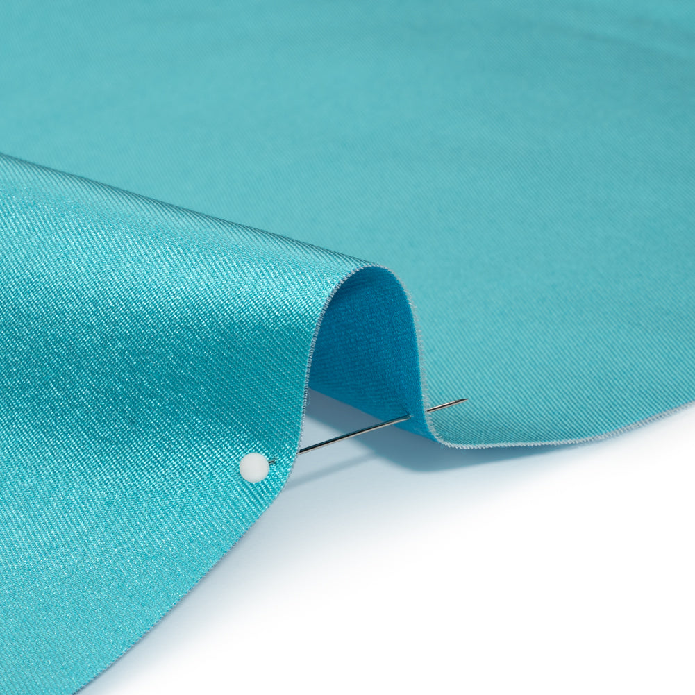 Silk Wool Twill - Blue Radiance - Premium Collection Detail Silk Wool Twill - Blue Radiance - Premium Collection Detail