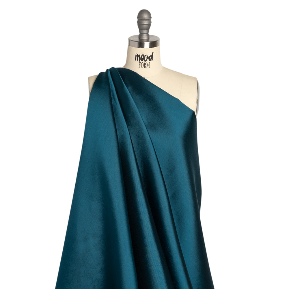 Silk Wool Twill - Mallard Blue - Premium Collection Silk Wool Twill - Mallard Blue - Premium Collection