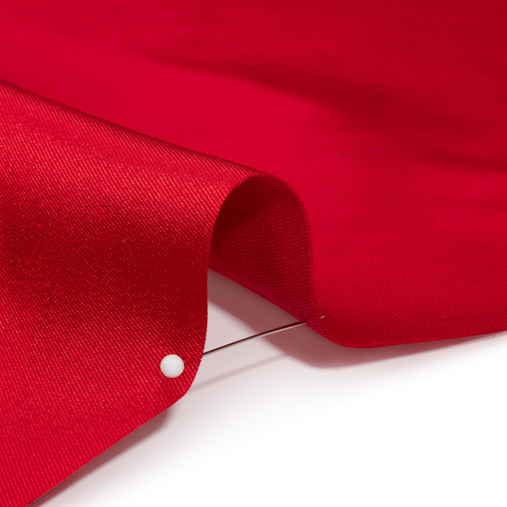 Silk Wool Twill - True Red - Premium Collection Detail Silk Wool Twill - True Red - Premium Collection Detail