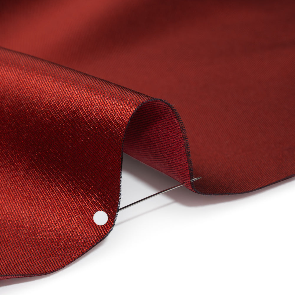 Silk Wool Twill - Aurora Red - Premium Collection Detail Silk Wool Twill - Aurora Red - Premium Collection Detail