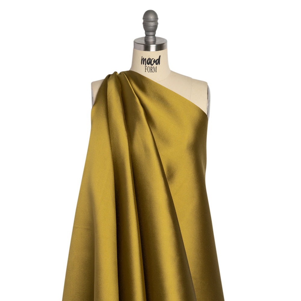 Silk Wool Twill - Golden Olive - Premium Collection Drape Silk Wool Twill - Golden Olive - Premium Collection Drape