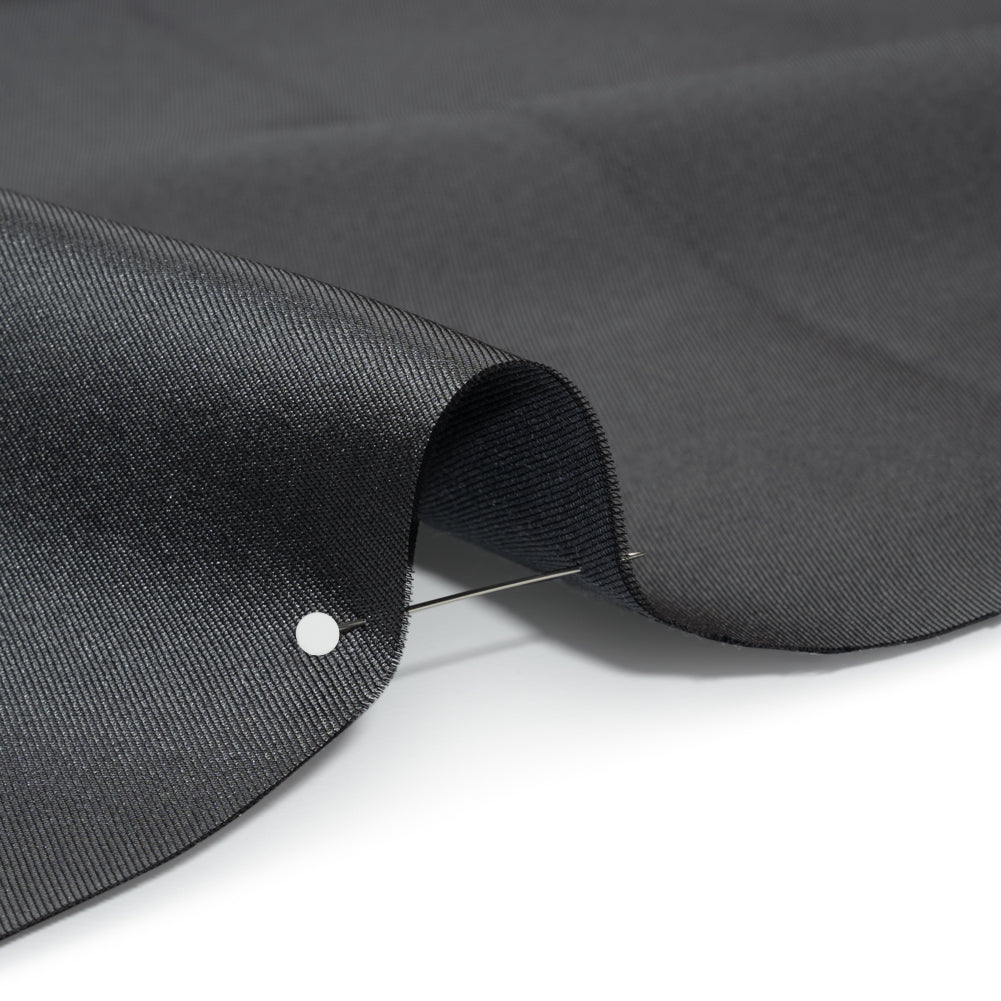 Silk Wool Twill - Stretch Charcoal - Premium Collection Detail