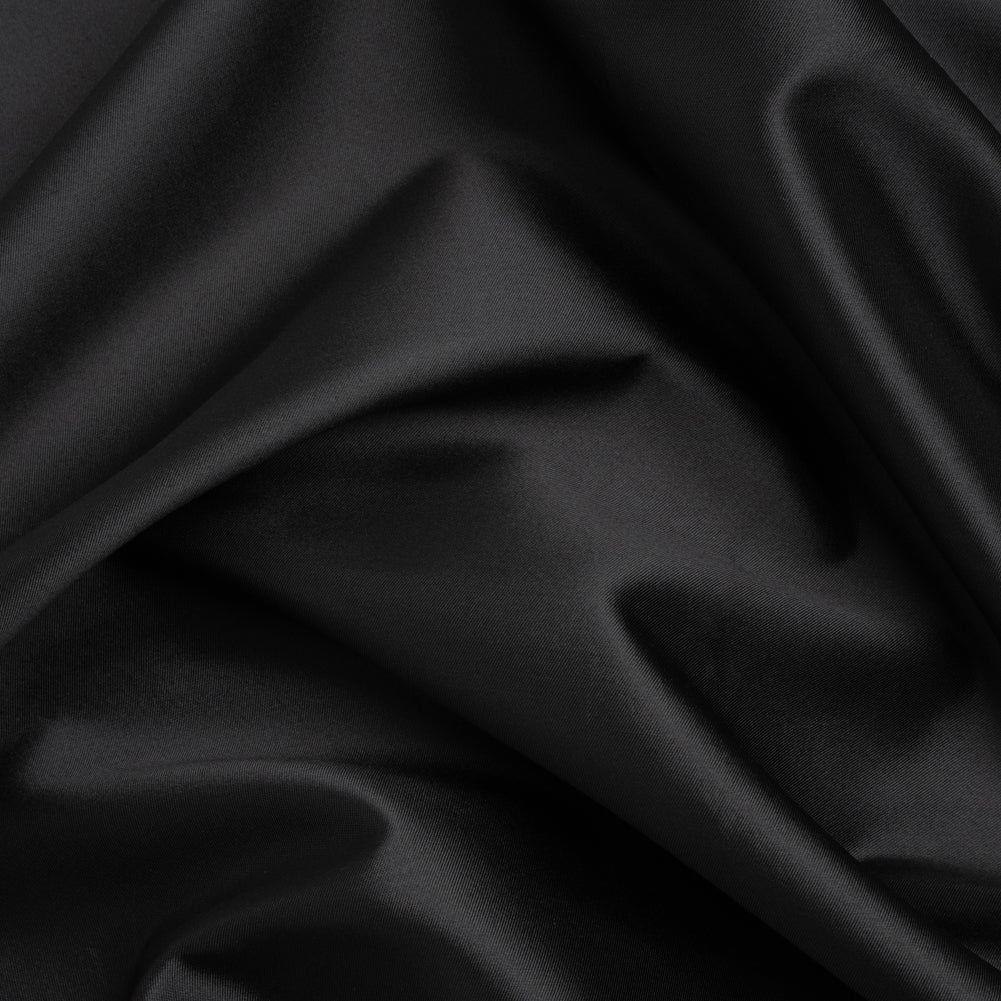 Silk Wool Twill - Jet Black - Premium Collection