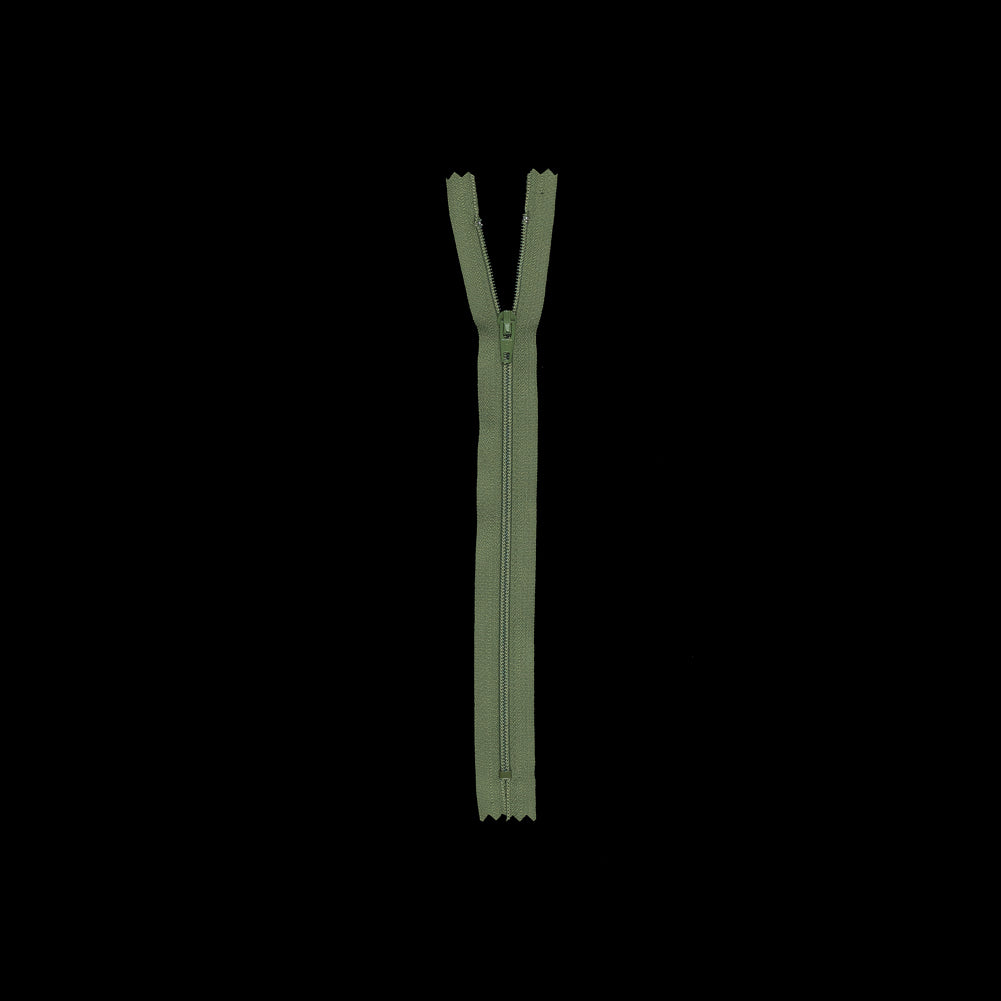 Regular Zipper 9" by YKK - 064 Turtle Green Detail Regular Zipper 9" by YKK - 064 Turtle Green Detail
