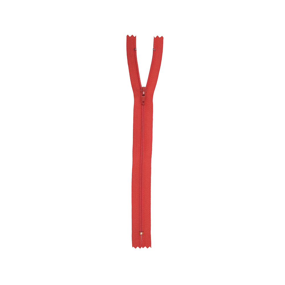Regular Zipper 9" by YKK - 200 Medium Orange-Red Detail Regular Zipper 9" by YKK - 200 Medium Orange-Red Detail