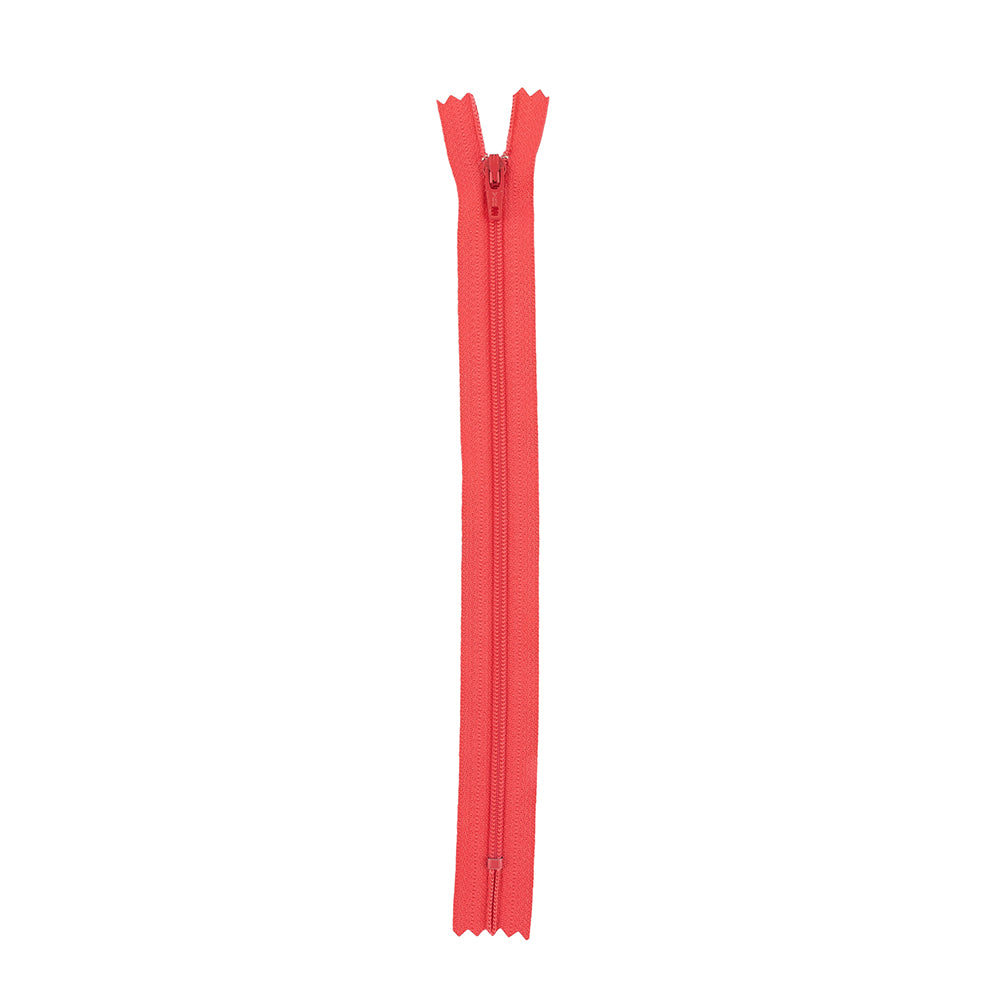 Regular Zipper 9" by YKK - 517 Hot Coral Detail Regular Zipper 9" by YKK - 517 Hot Coral Detail