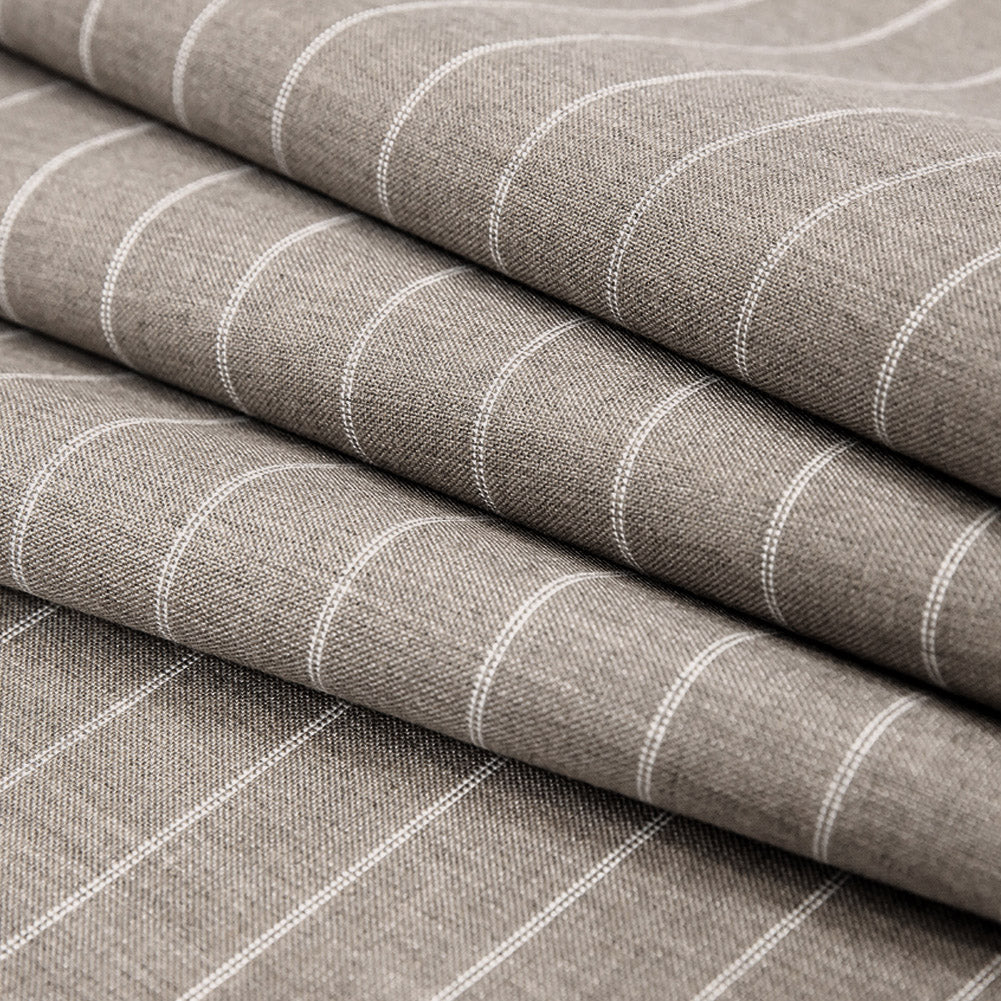 Ticking Striped Canvas by Sunbrella - Dove Folded Ticking Striped Canvas by Sunbrella - Dove Folded