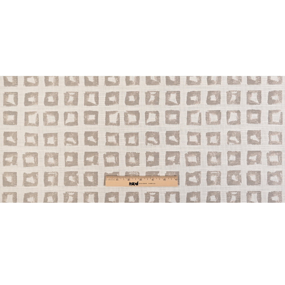 Kindle Jacquard by Sunbrella - Silk Beige Organic Squares Full Kindle Jacquard by Sunbrella - Silk Beige Organic Squares Full