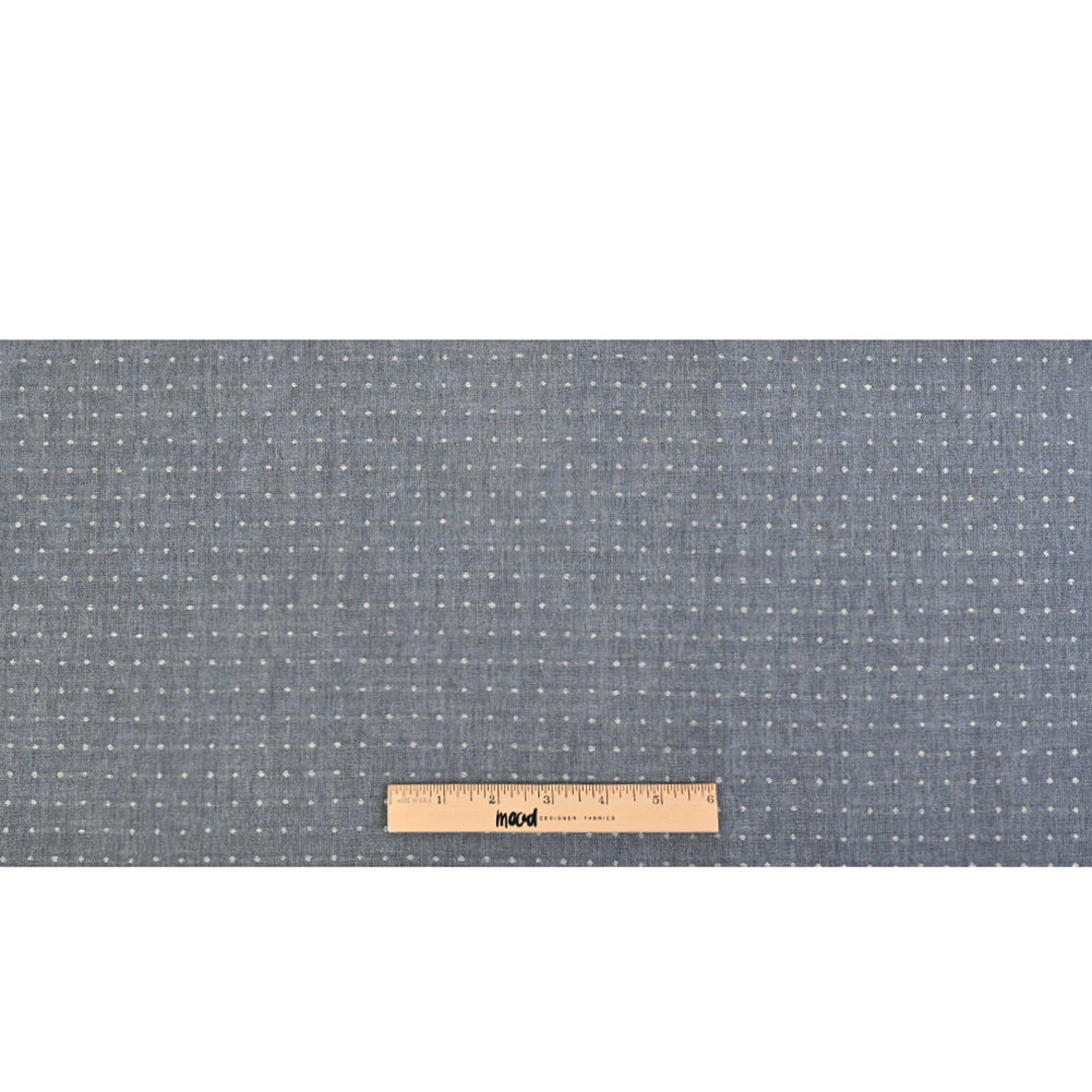Lure Upholstery Woven by Sunbrella - Denim Blue Polka Dots Full Lure Upholstery Woven by Sunbrella - Denim Blue Polka Dots Full