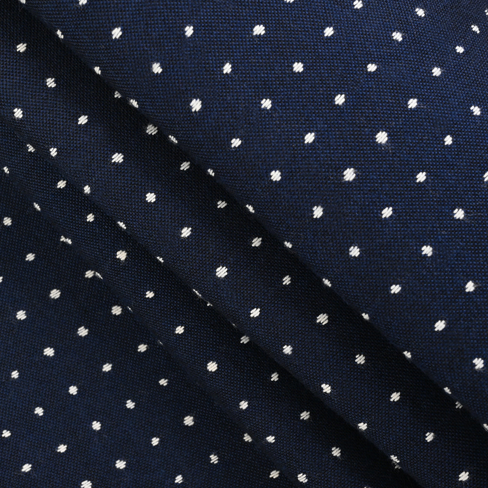 Lure Upholstery Woven by Sunbrella - Nautical Blue Polka Dots Folded Lure Upholstery Woven by Sunbrella - Nautical Blue Polka Dots Folded