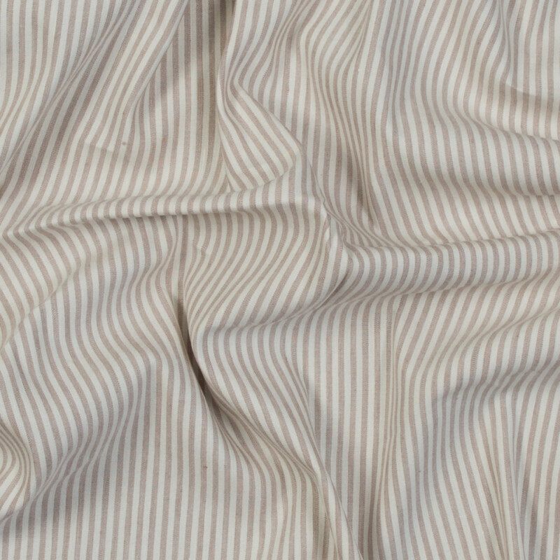 Asturias Striped Natural Stretch Linen Woven