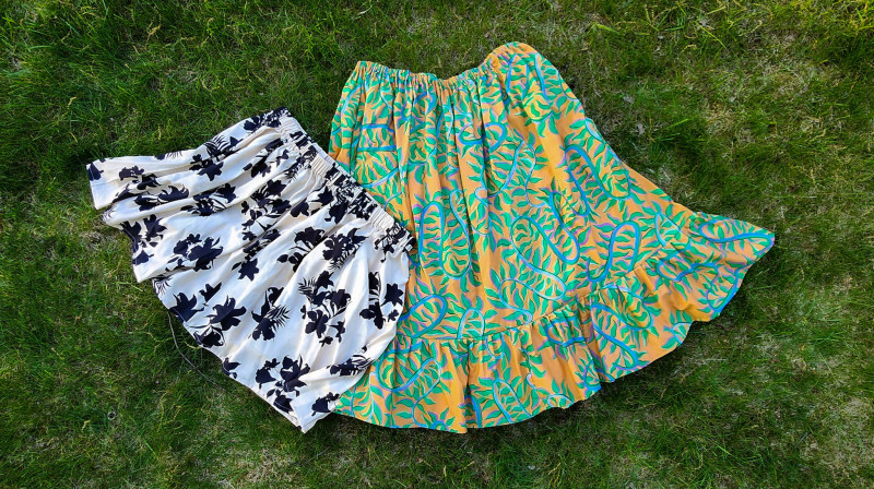 elastic waist gathered skirts