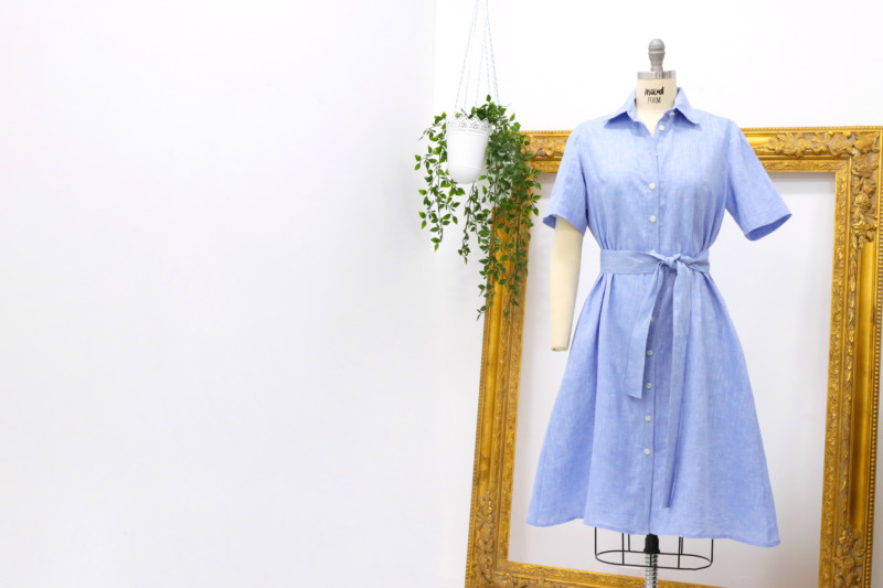 dress free sewing pattern in chambray