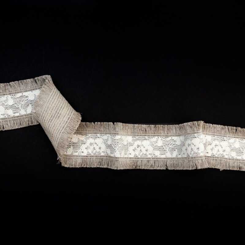 Italian Natural and Ivory Lace Trim with Fringe Edges - 2"