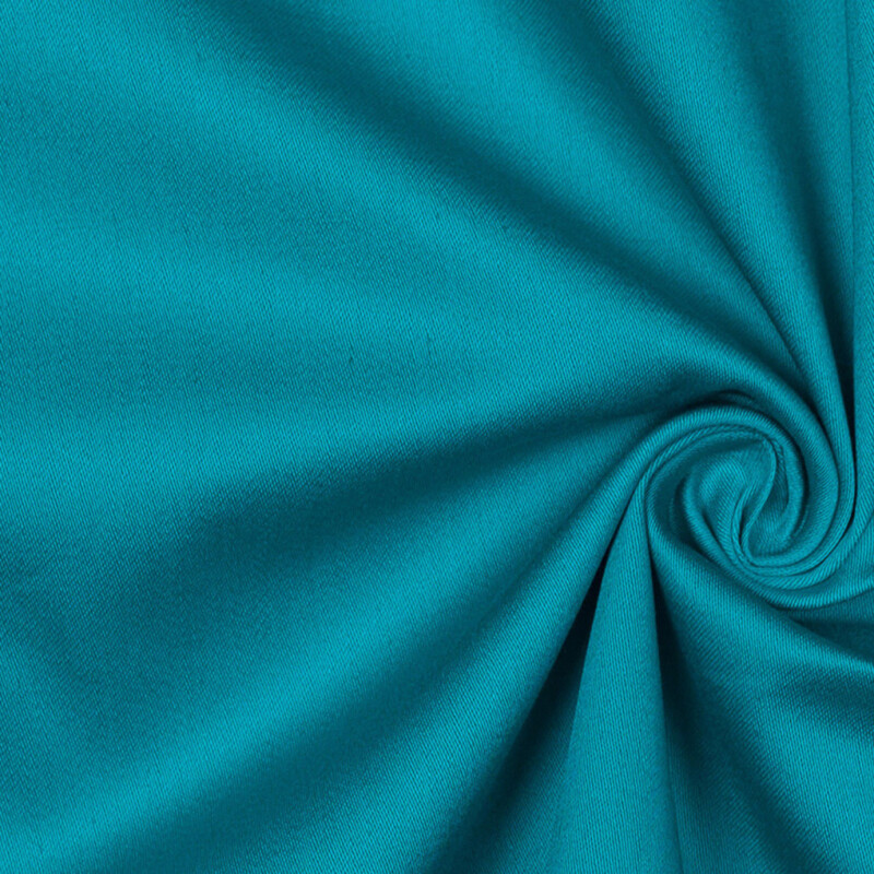 Peacock Blue Stretch Cotton Sateen