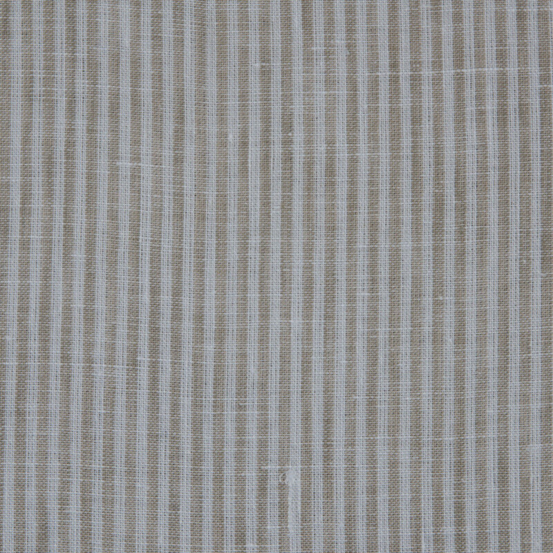 Taupe Candy Striped Lightweight Linen