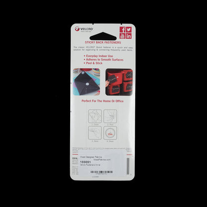 White Sticky Back Square VELCRO&reg; Brand Fasteners Detail