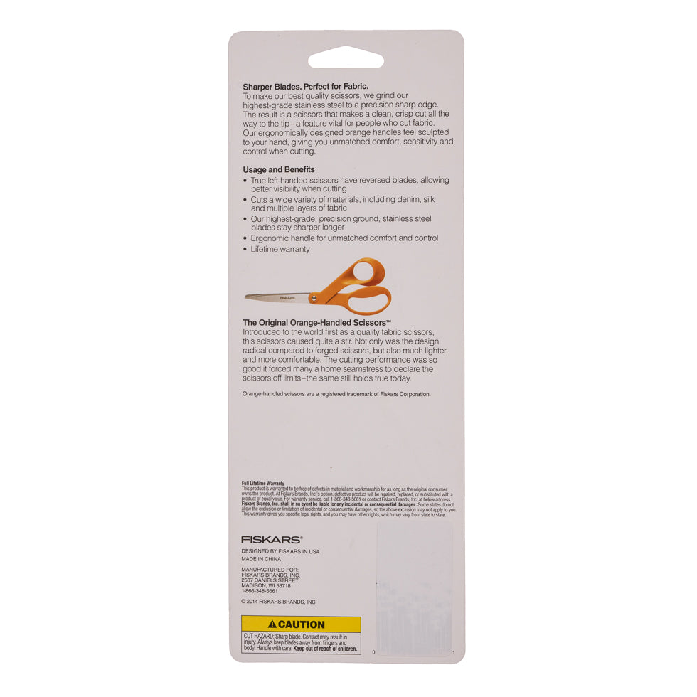 Fiskars Classic Lefty Scissors - 8" Detail