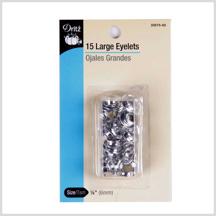 template--26688905969737__main-Dritz Silver Eyelets Size 1/4 - 15ct