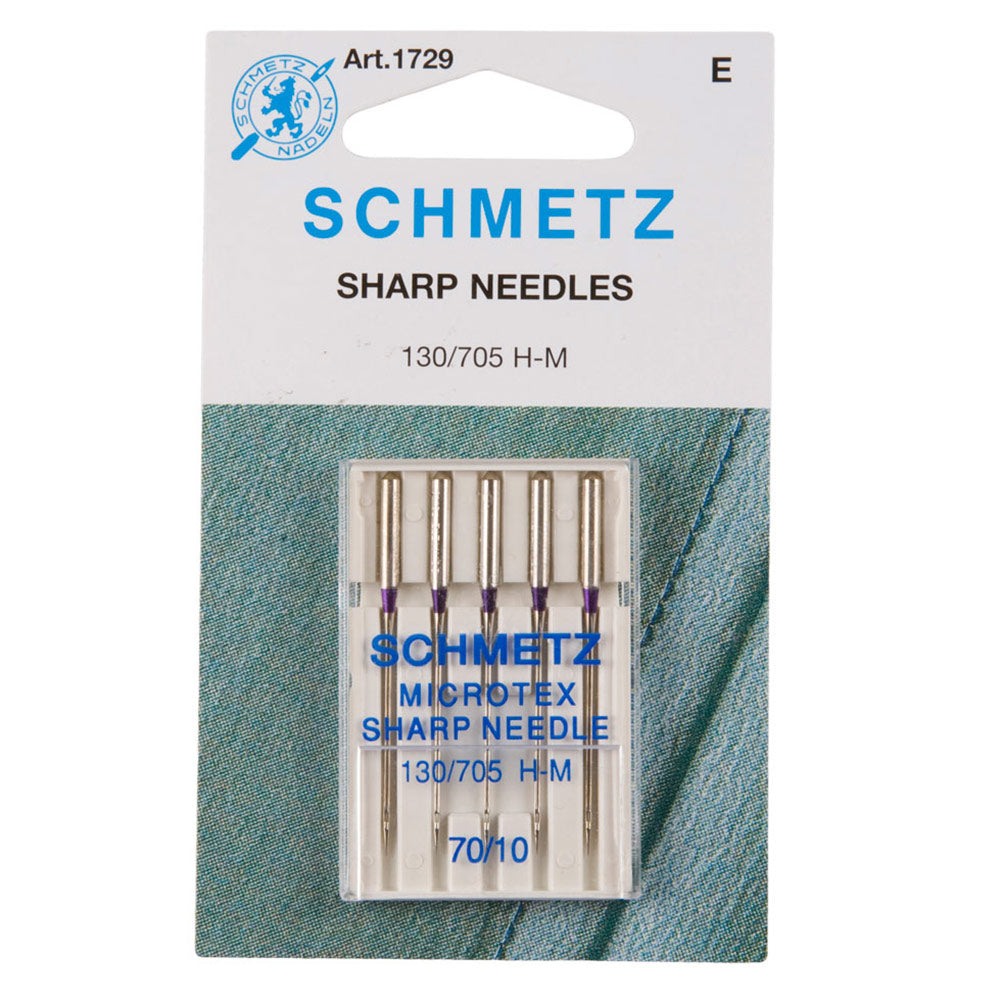 Schmetz Chrome Microtex Sharp Machine Needles - 70/10 - 5 ct