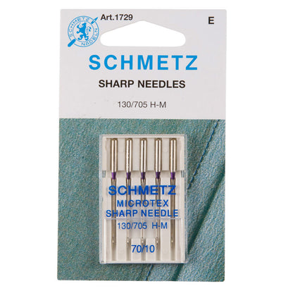 Schmetz Microtex Sharp Machine Needles - 70/10 - 5 ct