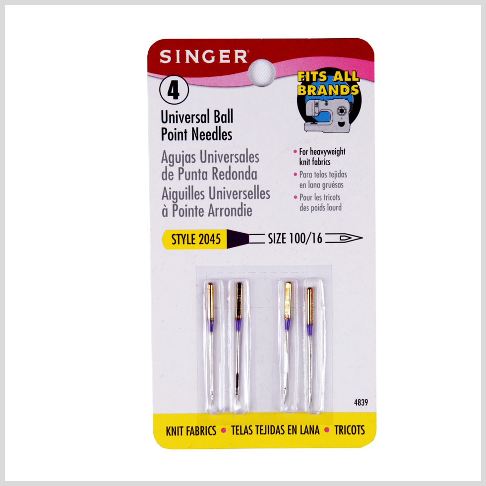 Singer Ball Point Needles Singer Ballpoint Machine Needles Size 100/16