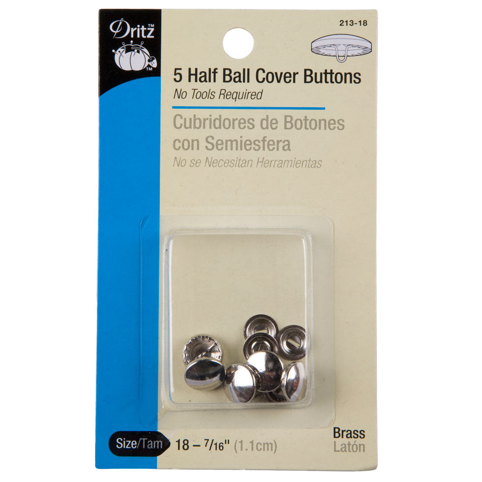 Dritz Half Ball Covered Buttons Size 18-7/16" - 5ct