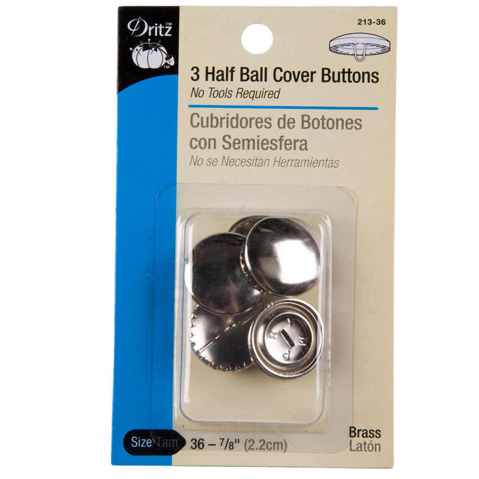 Dritz Half Ball Covered Buttons Size 36-7/8" - 3ct