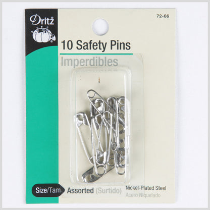Dritz Assorted Size Safety Pins - 10ct