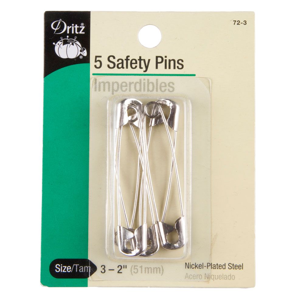 Dritz Nickel Safety Pins Size 3-2" - 5ct